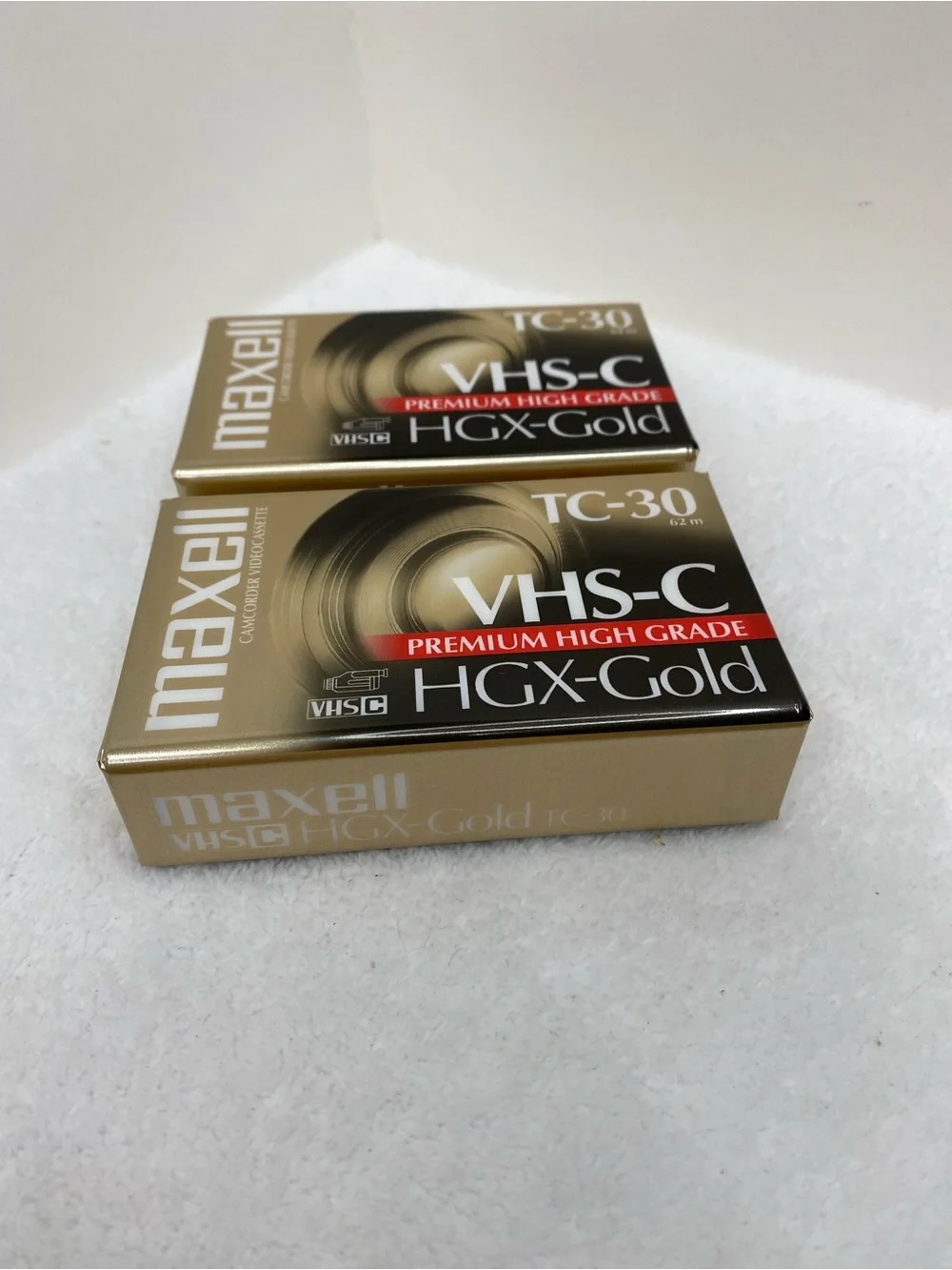Maxwell TC-30 VHS-C Premium High Grade HGX-Gold Camcorder Video Cassette 2 Tapes